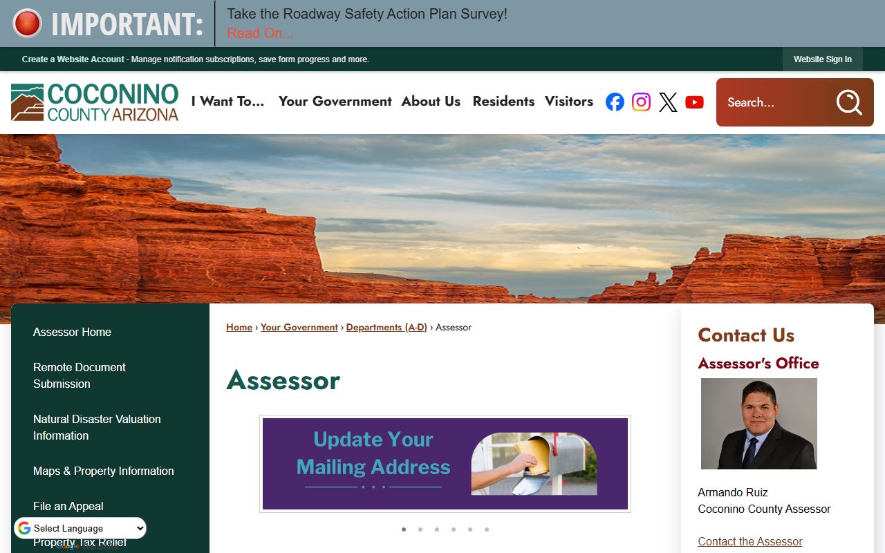 Coconino County Assessor property tax records website