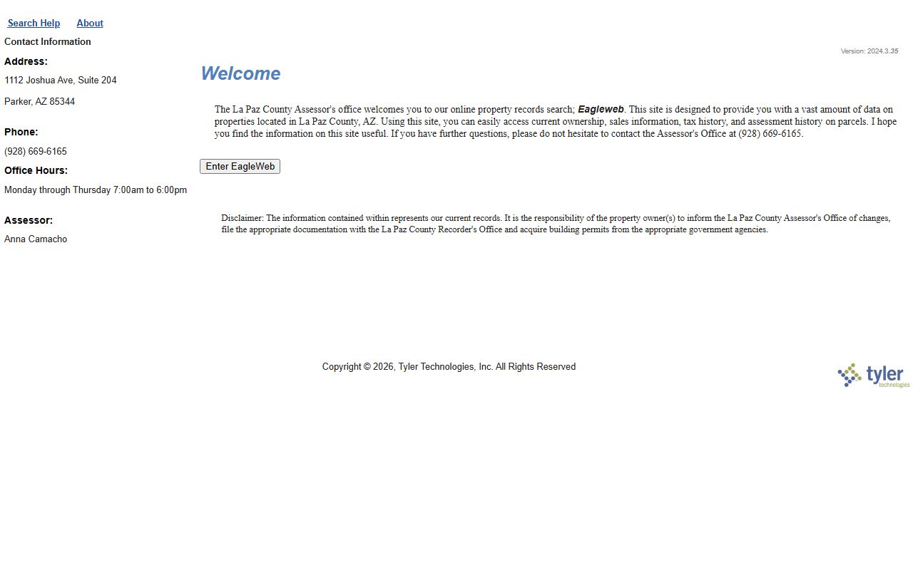 La Paz County EagleWeb property tax search database