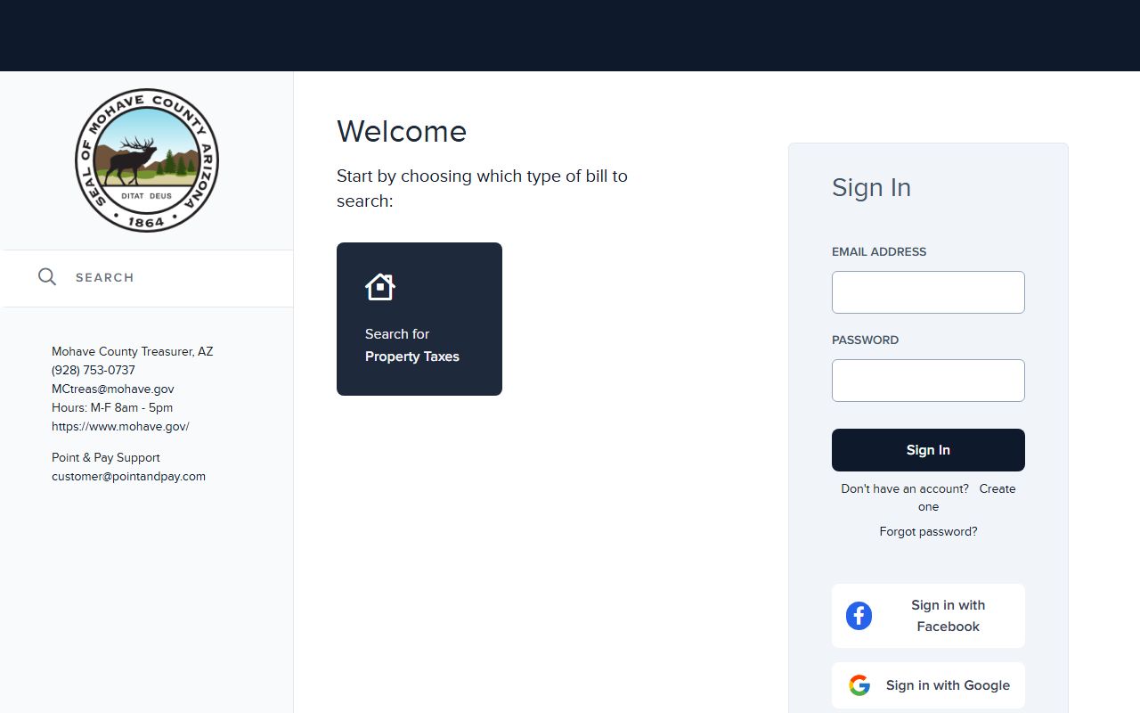 Mohave County online property tax payment portal through Paydici