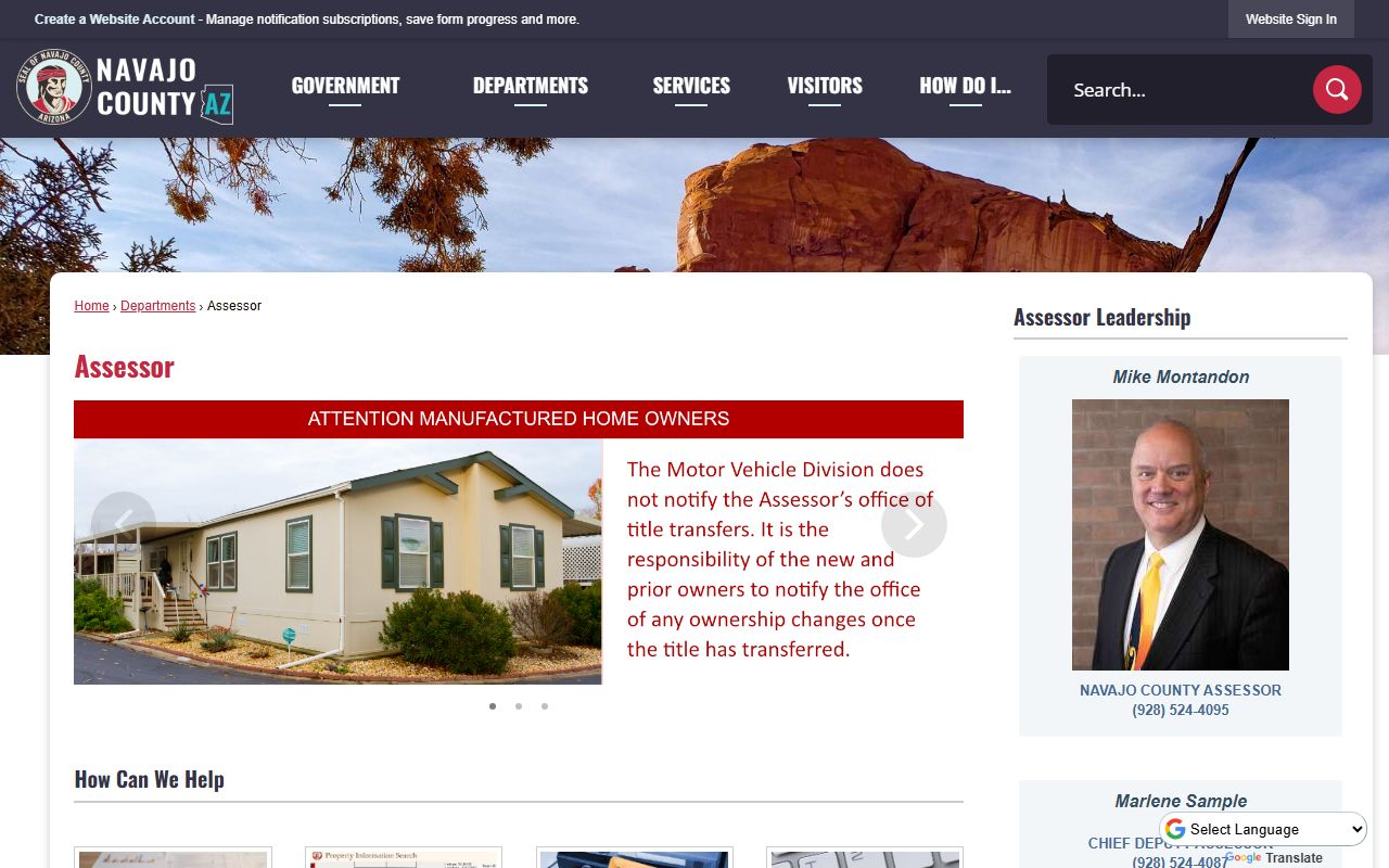 Navajo County Assessor property tax records website