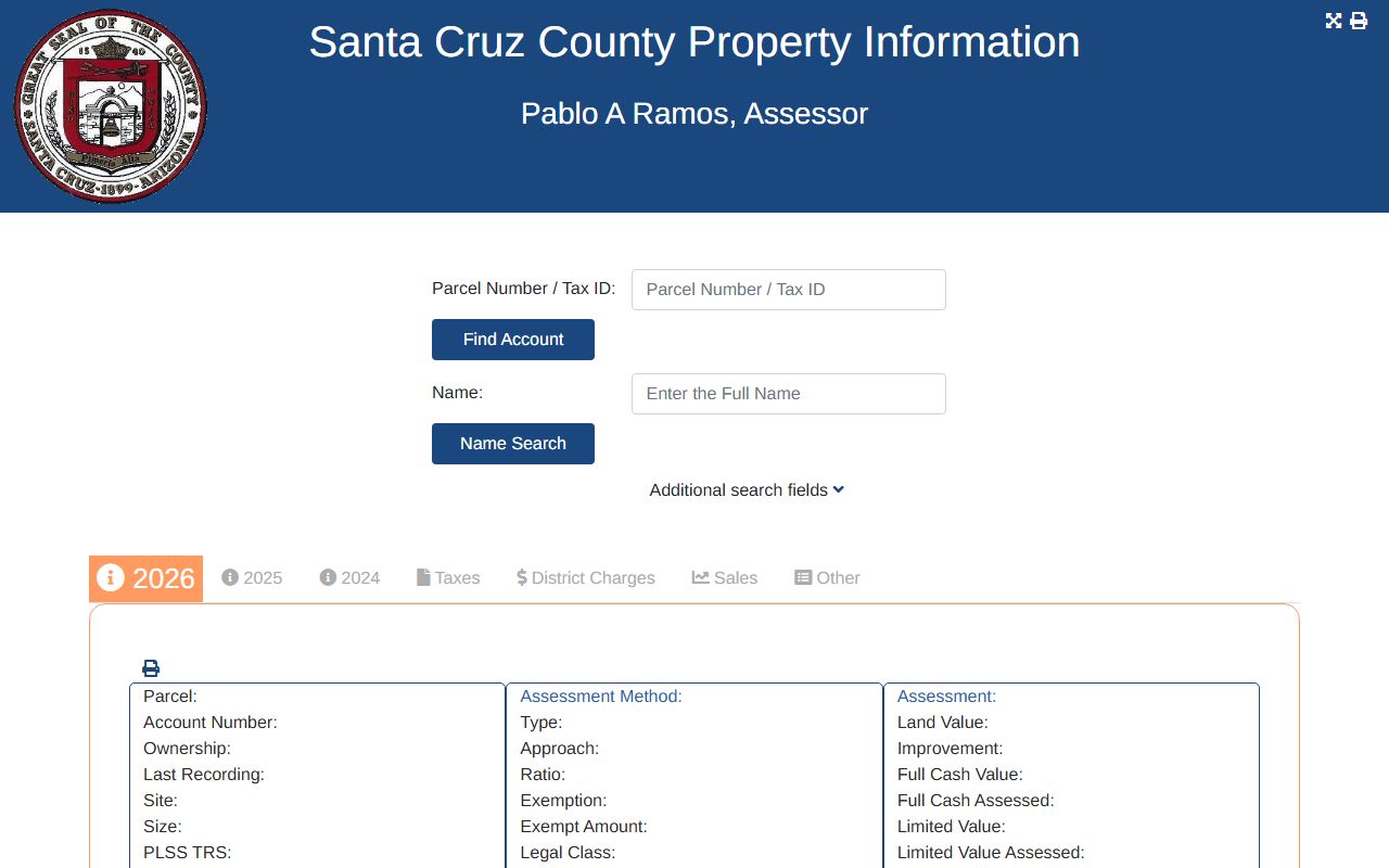 Santa Cruz County property tax records search database
