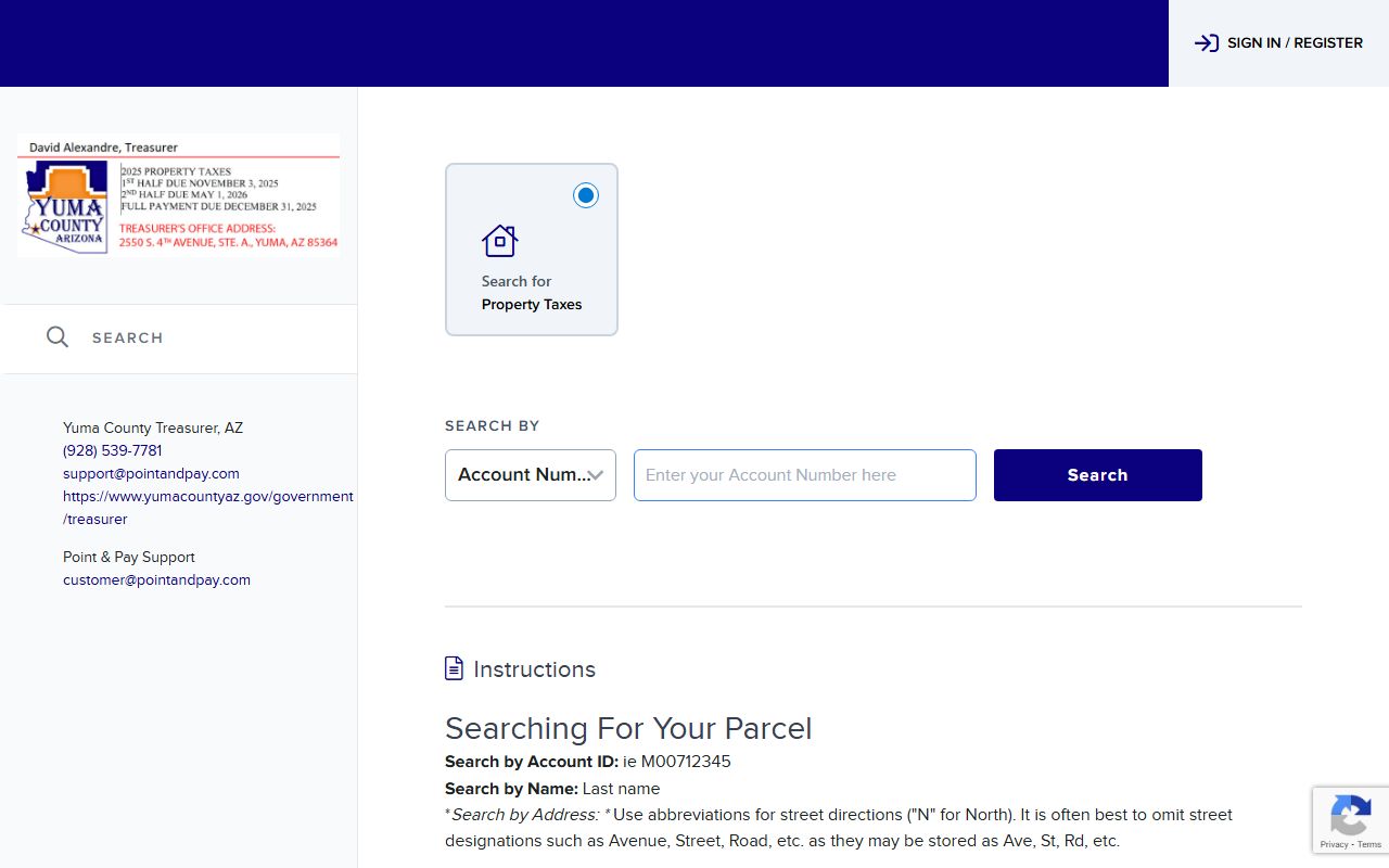 Yuma County online property tax payment portal